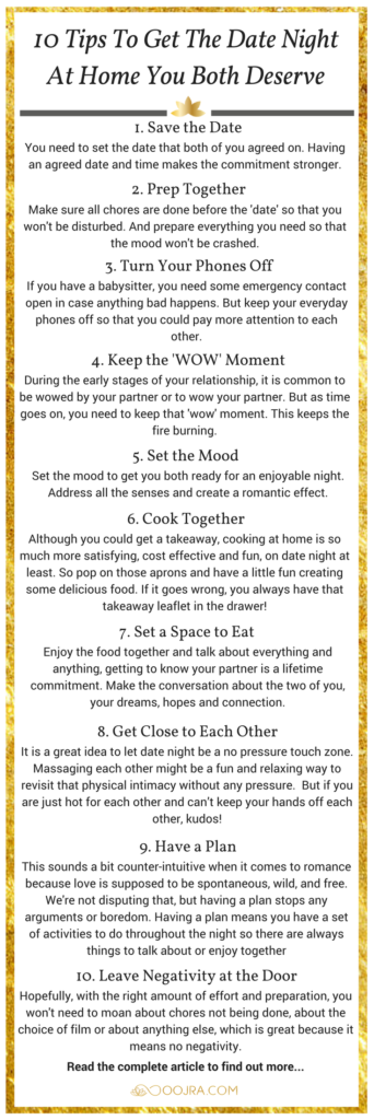 10 Tips To Get The Date Night At Home You Both Deserve